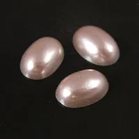 14x10mm LMV Pearl Oval Acrylic Cabochon PK/4