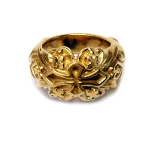 18k Gold 20th Anniversary Gothic Cross Ring