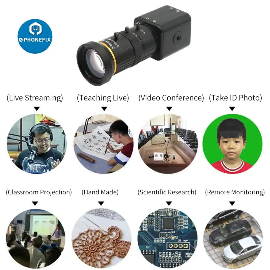 2.0MP 1080p Live Stream Camera 5.0-50mm F1.4 CCTV Lens