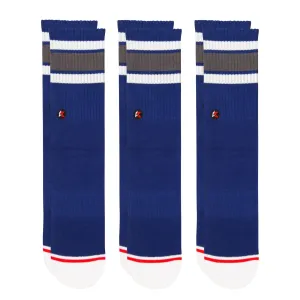 3 Pack Navy Crew Sock