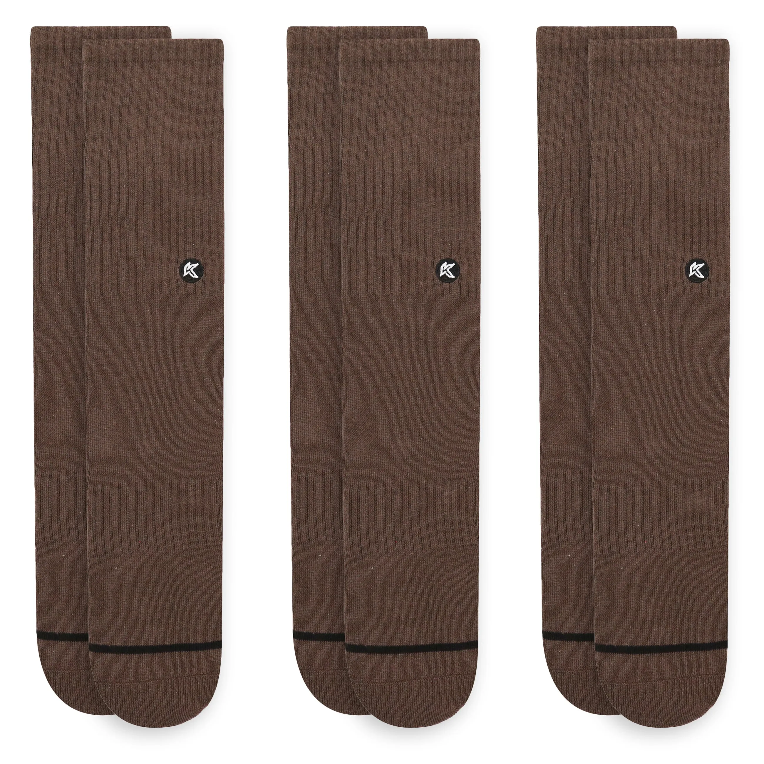 3 Pack Walnut Crew Sock