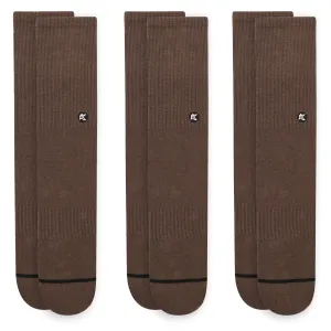 3 Pack Walnut Crew Sock