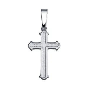 925 Sterling Silver Silver Finish High Polished Cross Pendant