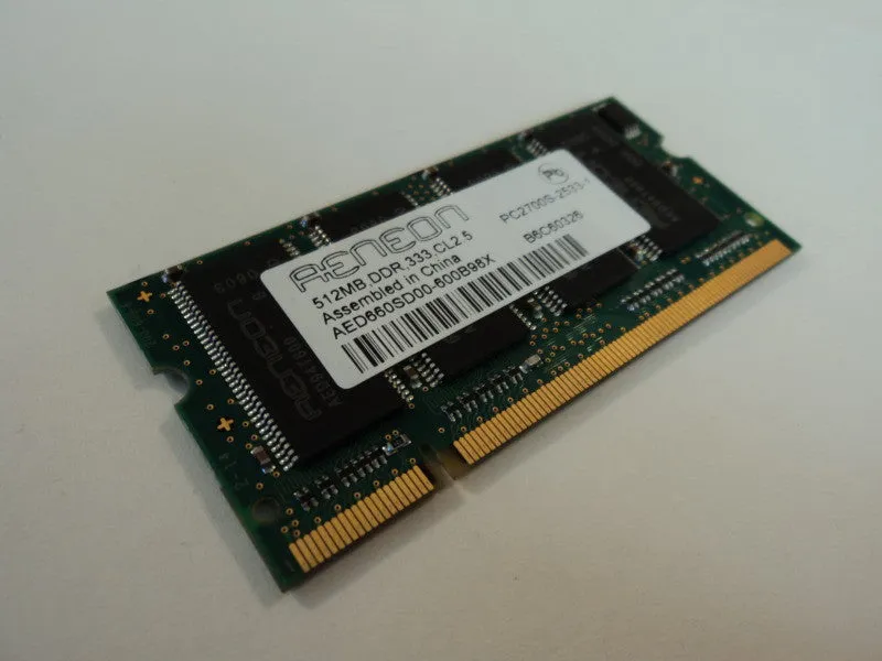 Aeneon RAM Memory Module 512MB PC2700S CL2.5 DDR-333MHz AED660SD00-600B98X -- New