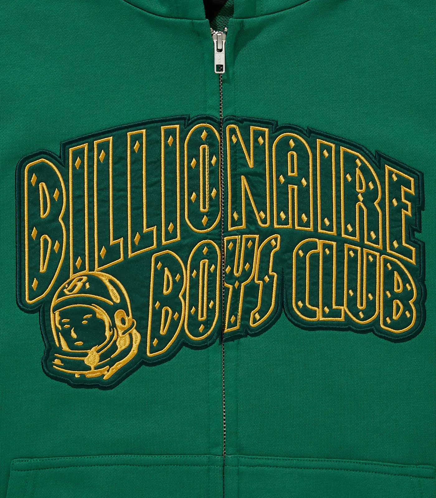 APPLIQUE ARCH LOGO ZIP THROUGH HOOD - GREEN