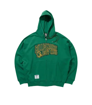 APPLIQUE ARCH LOGO ZIP THROUGH HOOD - GREEN