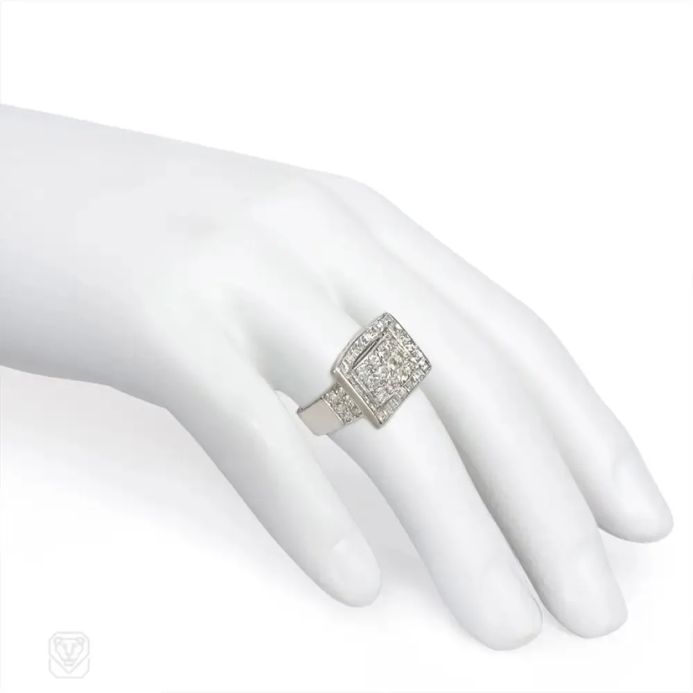 Art Deco diamond arch ring, Boivin