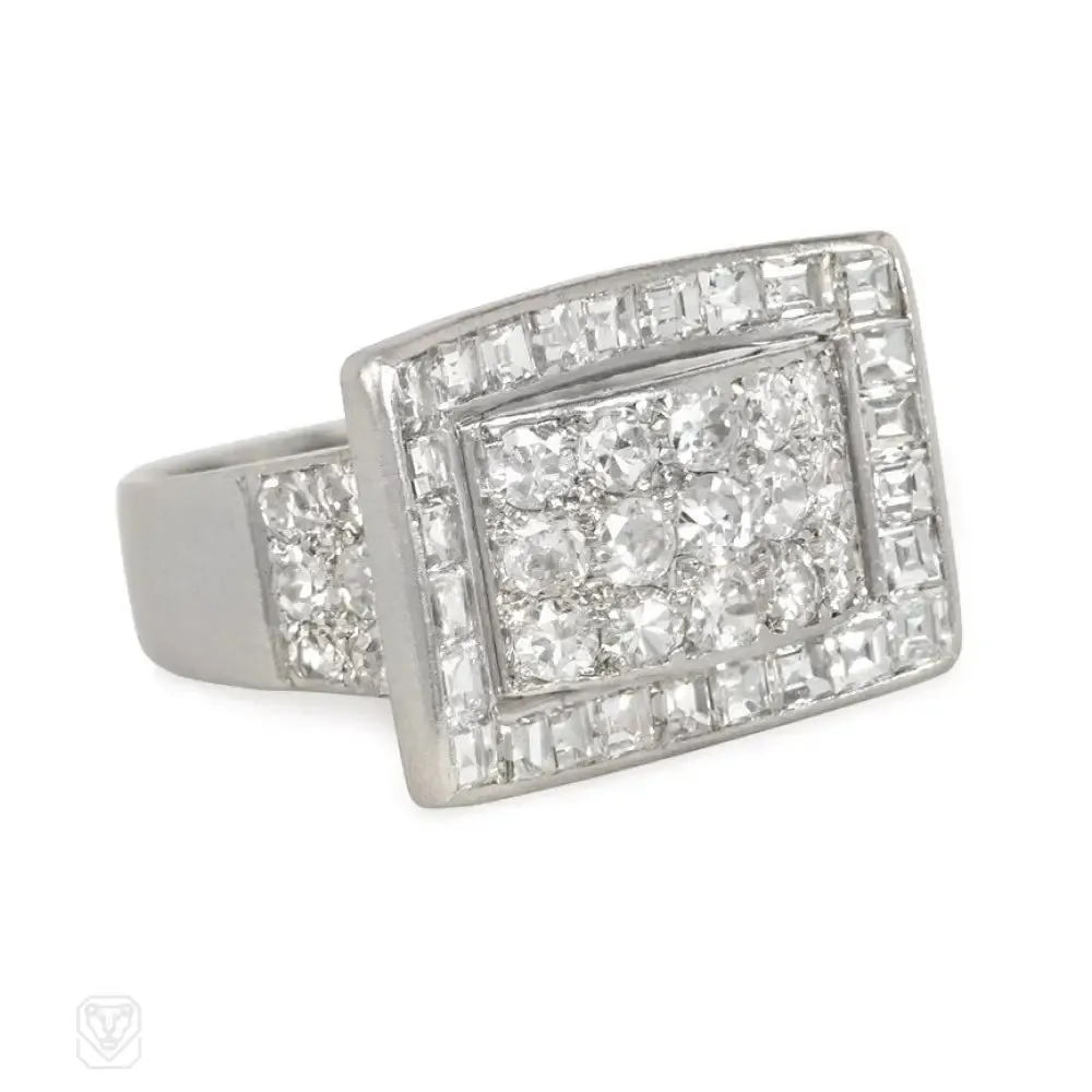 Art Deco diamond arch ring, Boivin