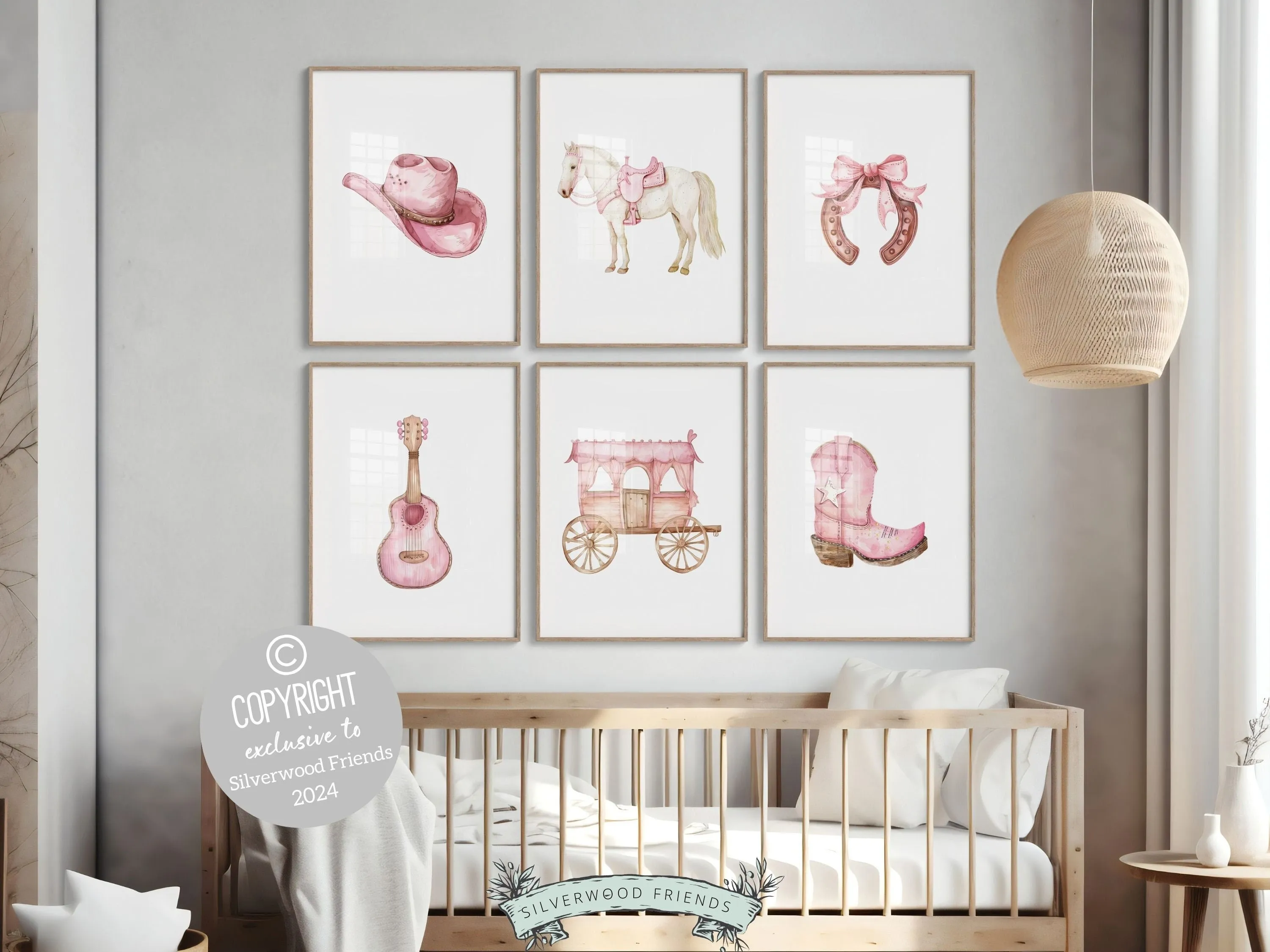 Baby Girl Western Nursery Prints - 001