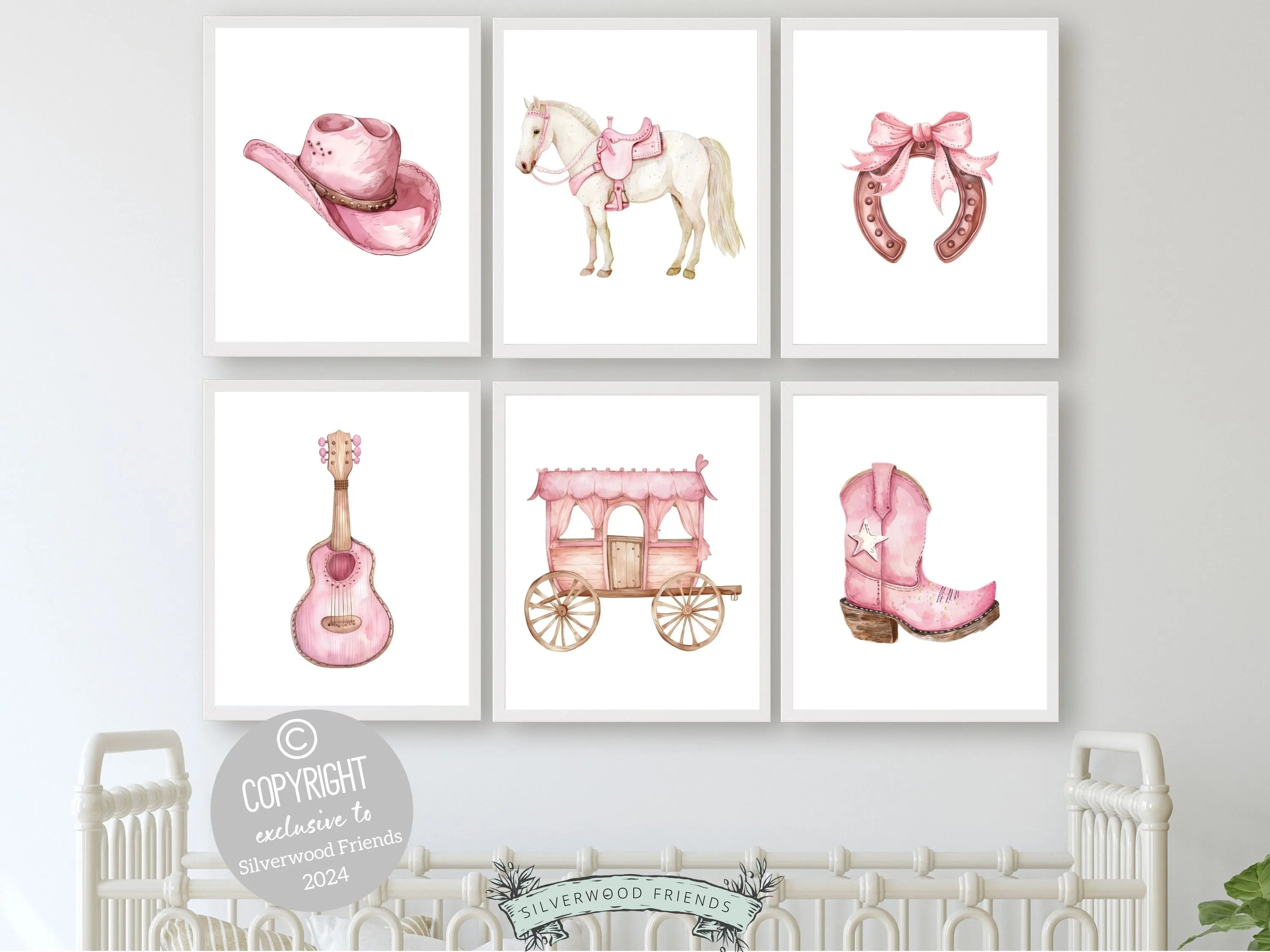 Baby Girl Western Nursery Prints - 001