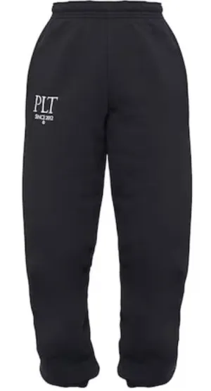 Black Established Slogan Casual Cuffed Joggers