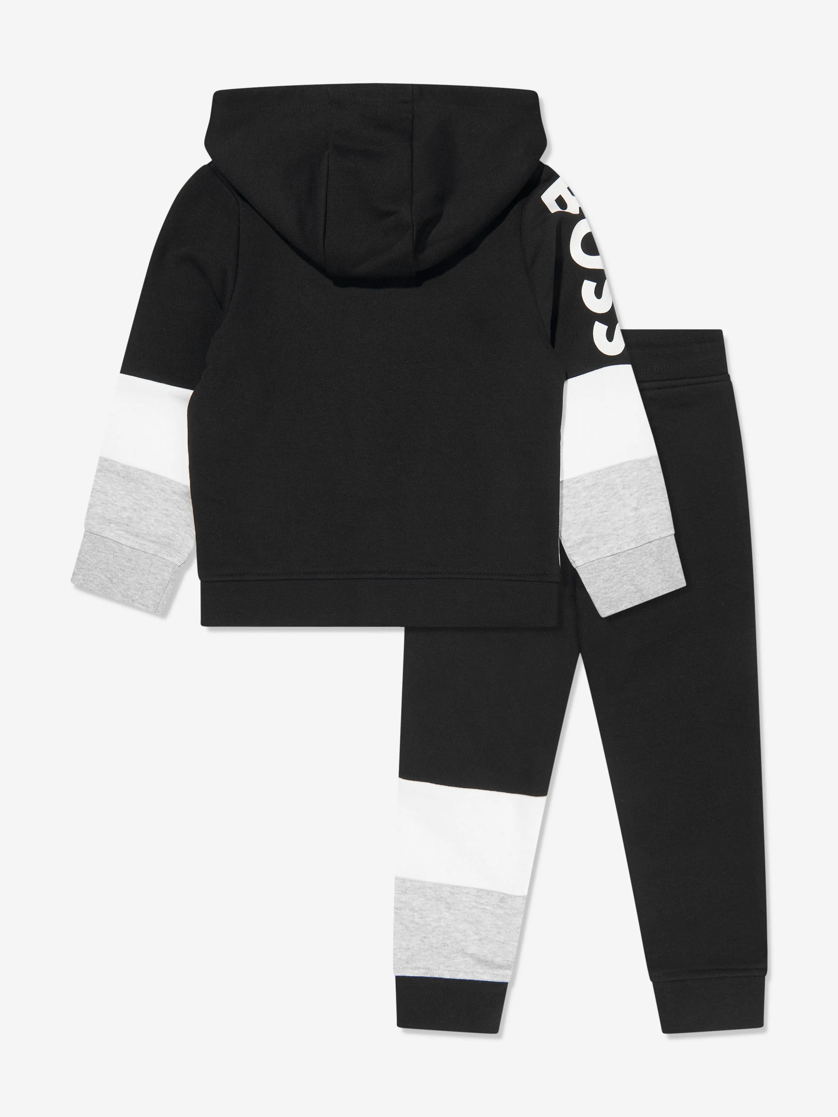 BOSS Boys Logo Print Tracksuit in Black