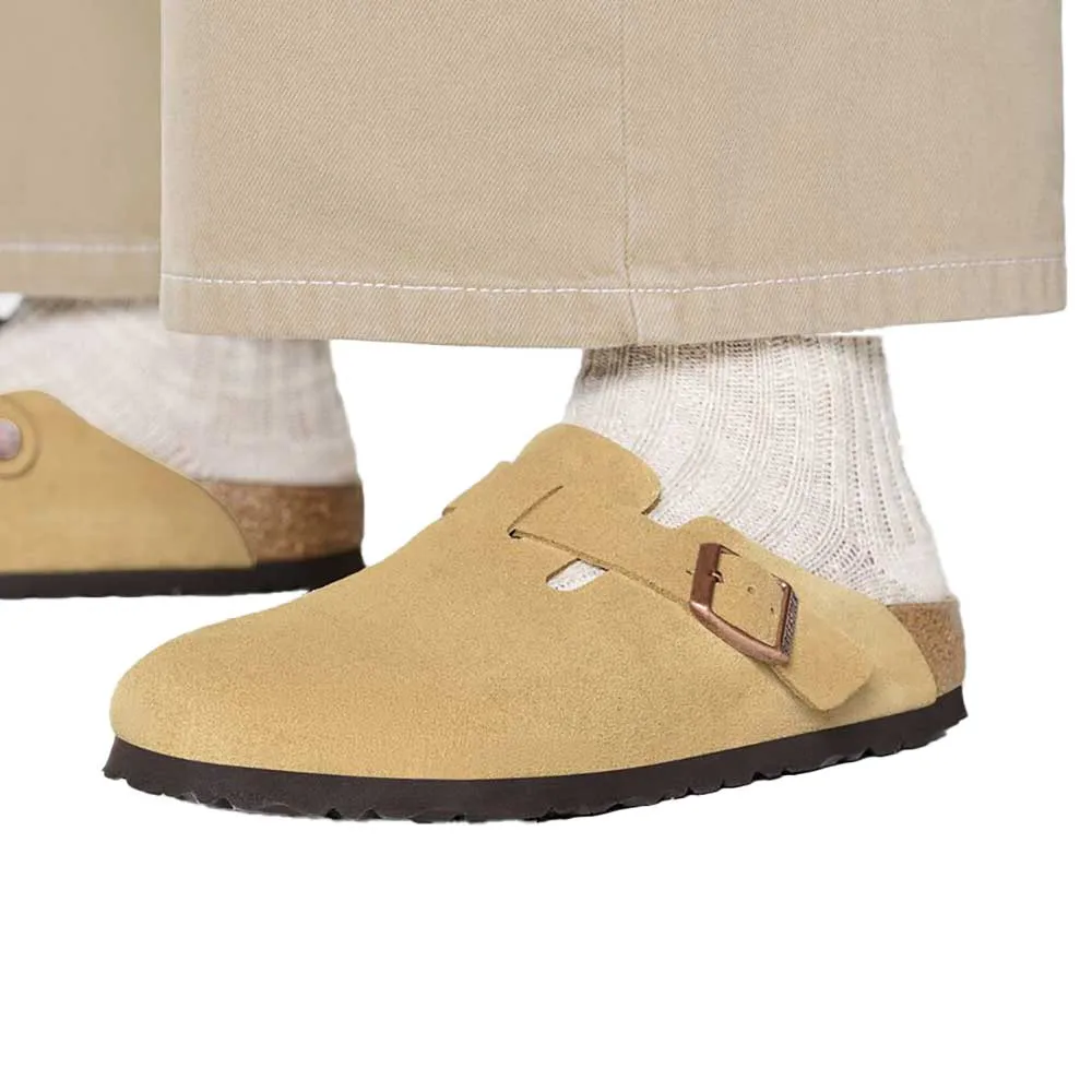 Boston Soft Footbed - Latte Cream Suede - Regular/Wide