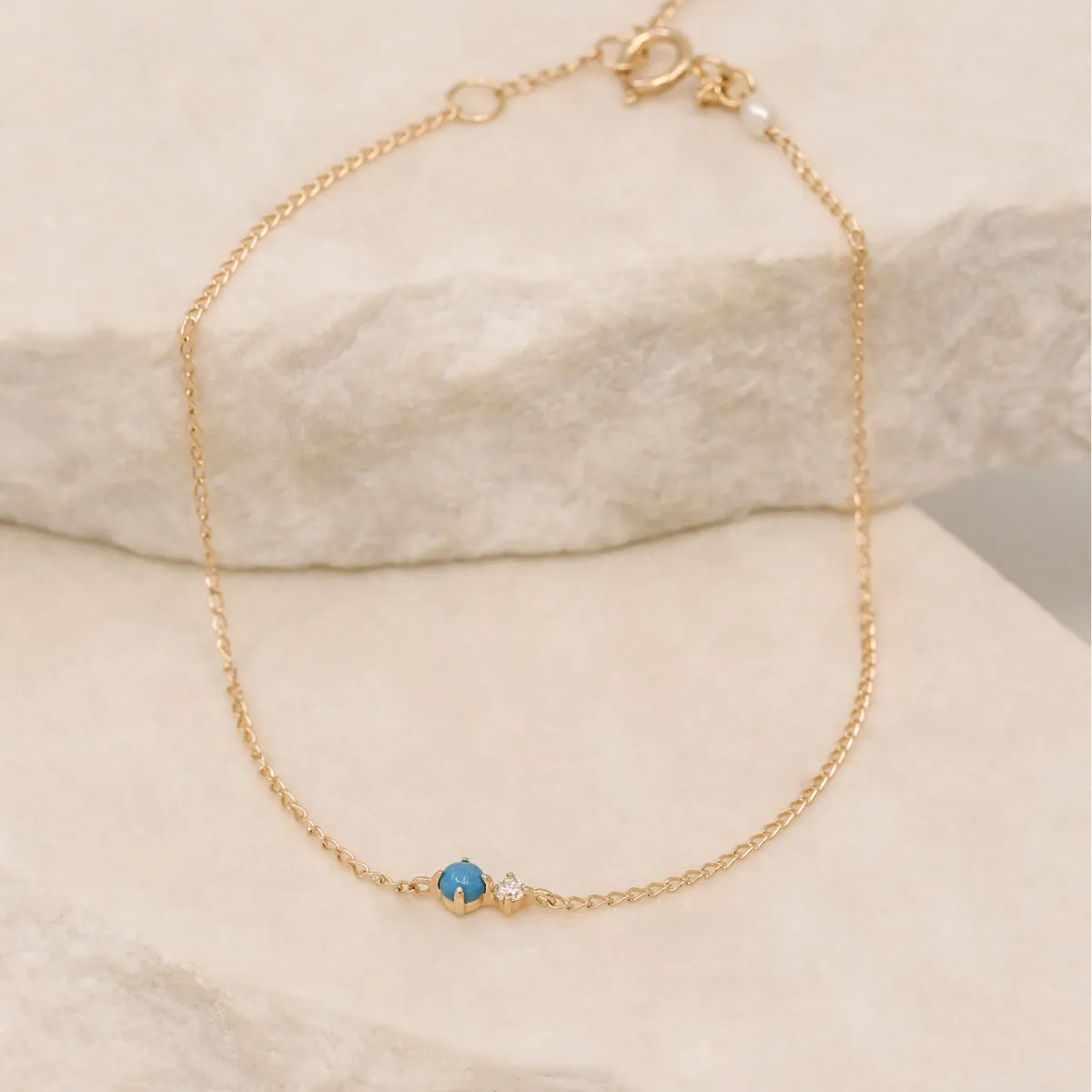 By Charlotte 14k Gold December Turquoise Birthstone Bracelet