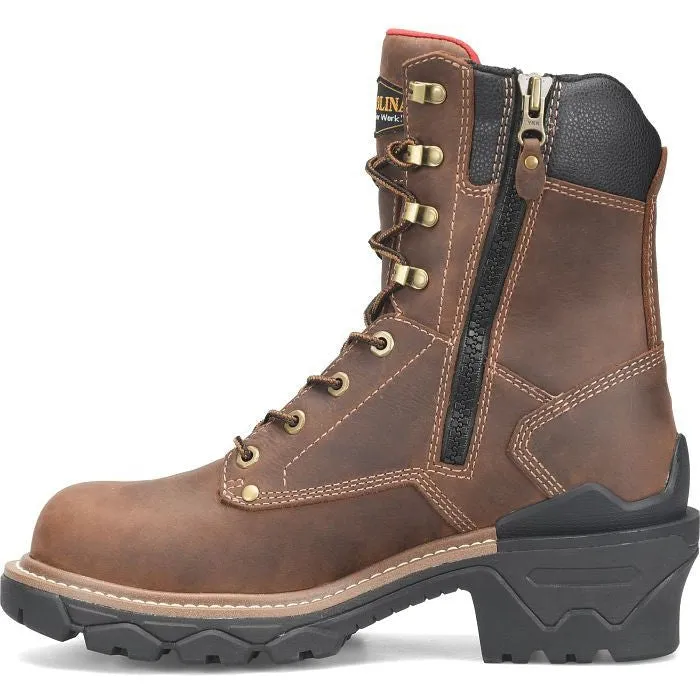 Carolina Men's Cardinal 8" Comp Toe WP Side Zip Work Boot -Brown- CA7839