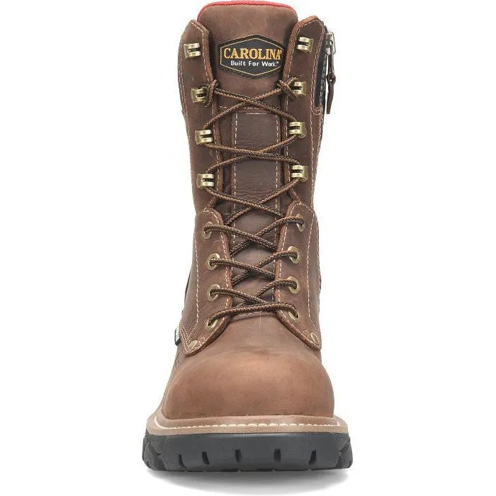 Carolina Men's Cardinal 8" Comp Toe WP Side Zip Work Boot -Brown- CA7839