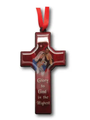 Christmas Cross Ornament - Glory to God