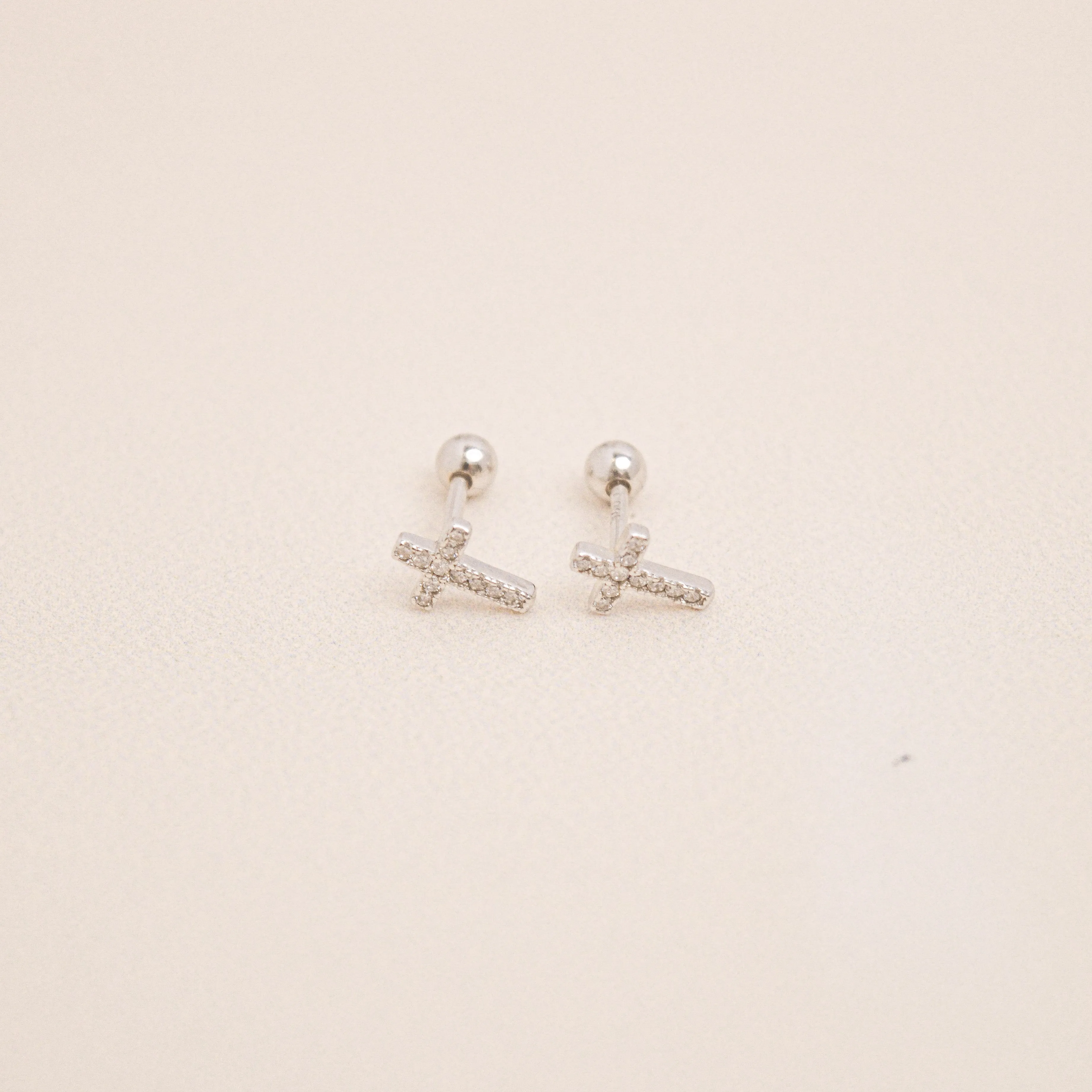 Cross Barbell Earrings