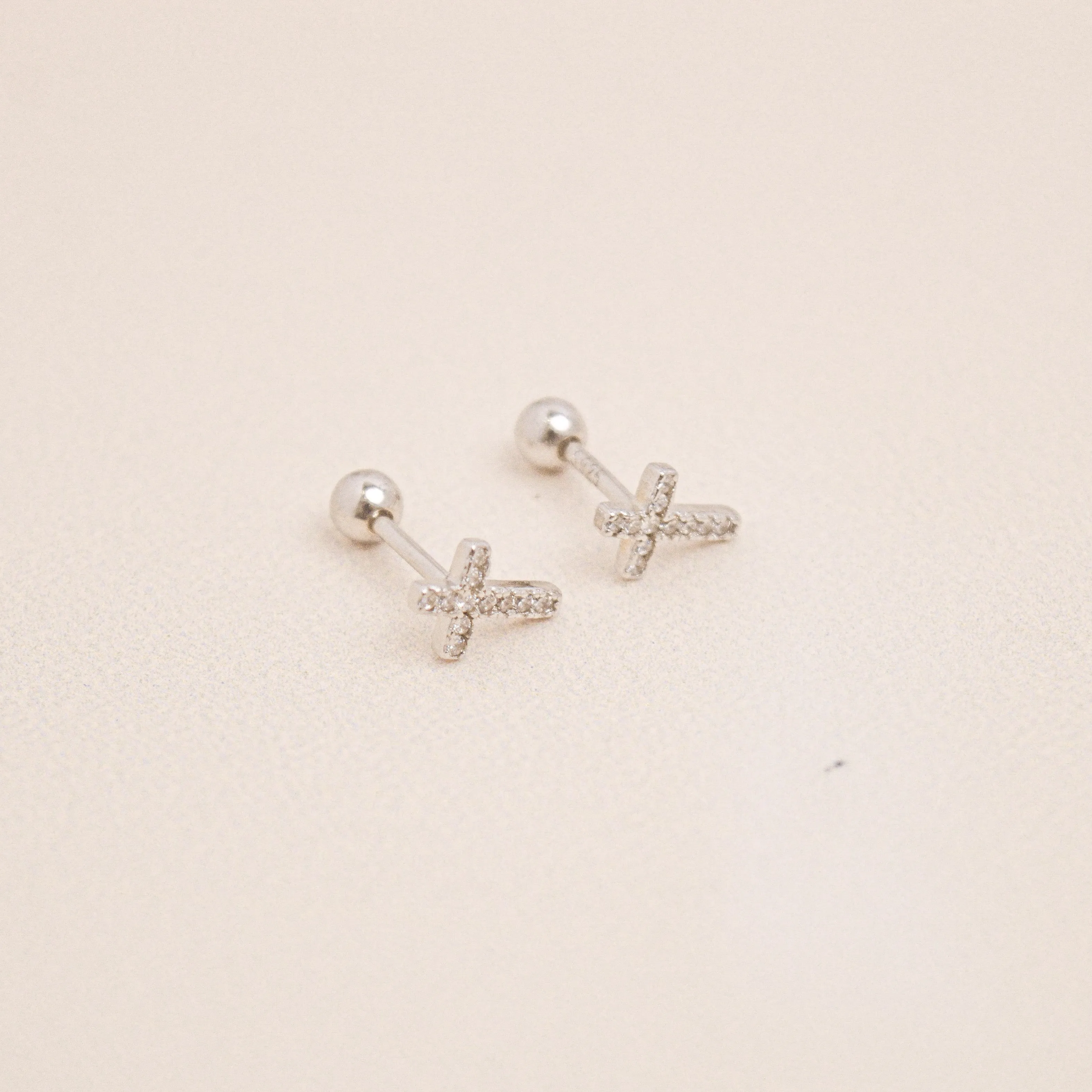 Cross Barbell Earrings