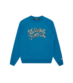 DUCK CAMO ARCH LOGO CREWNECK - BLUE