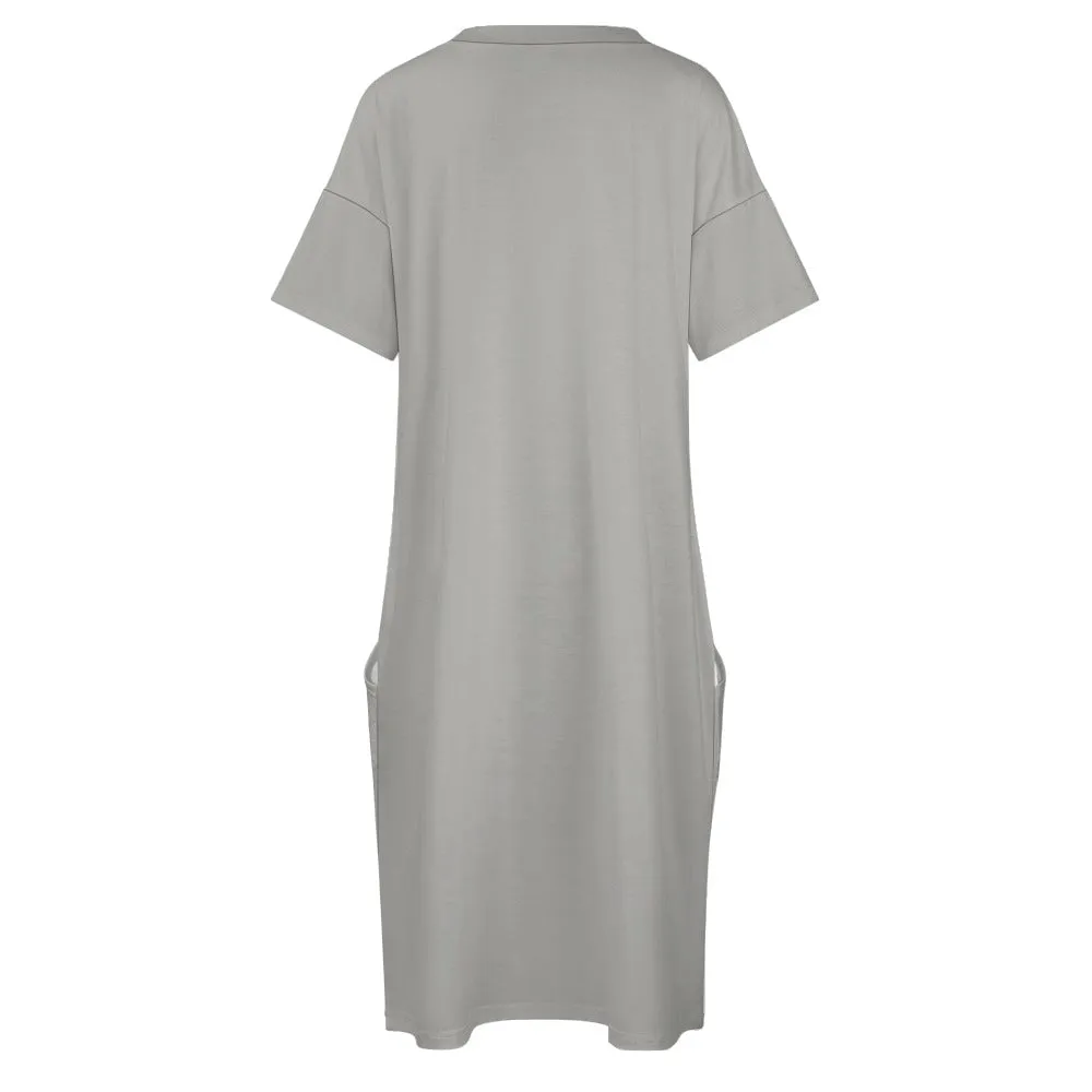 Faith Gray Loose Pocket Christian Dress