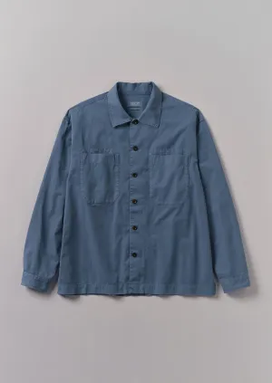 Garment Dyed Cotton Twill Shirt | Slate Blue