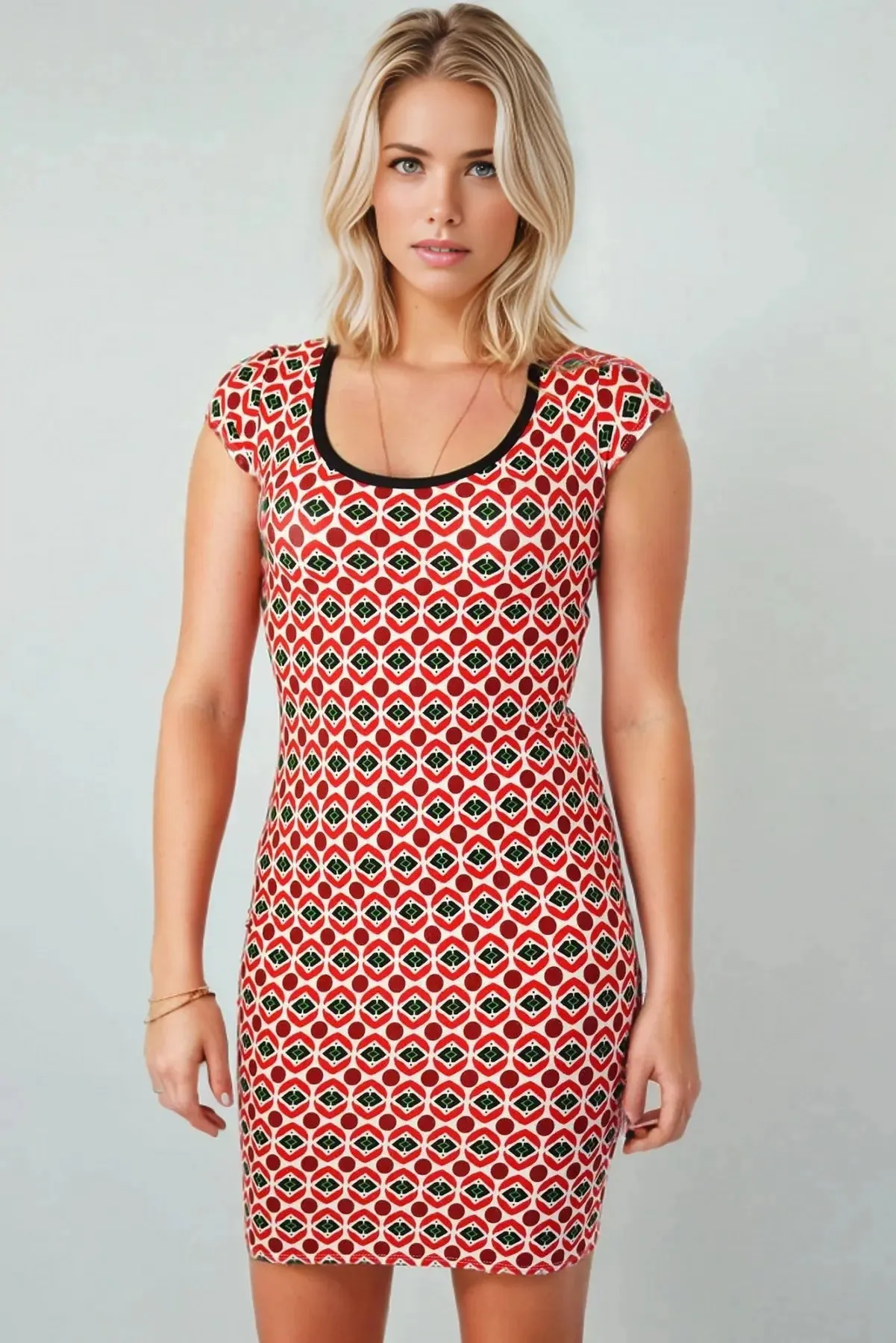 Geo Print T Shirt Dress