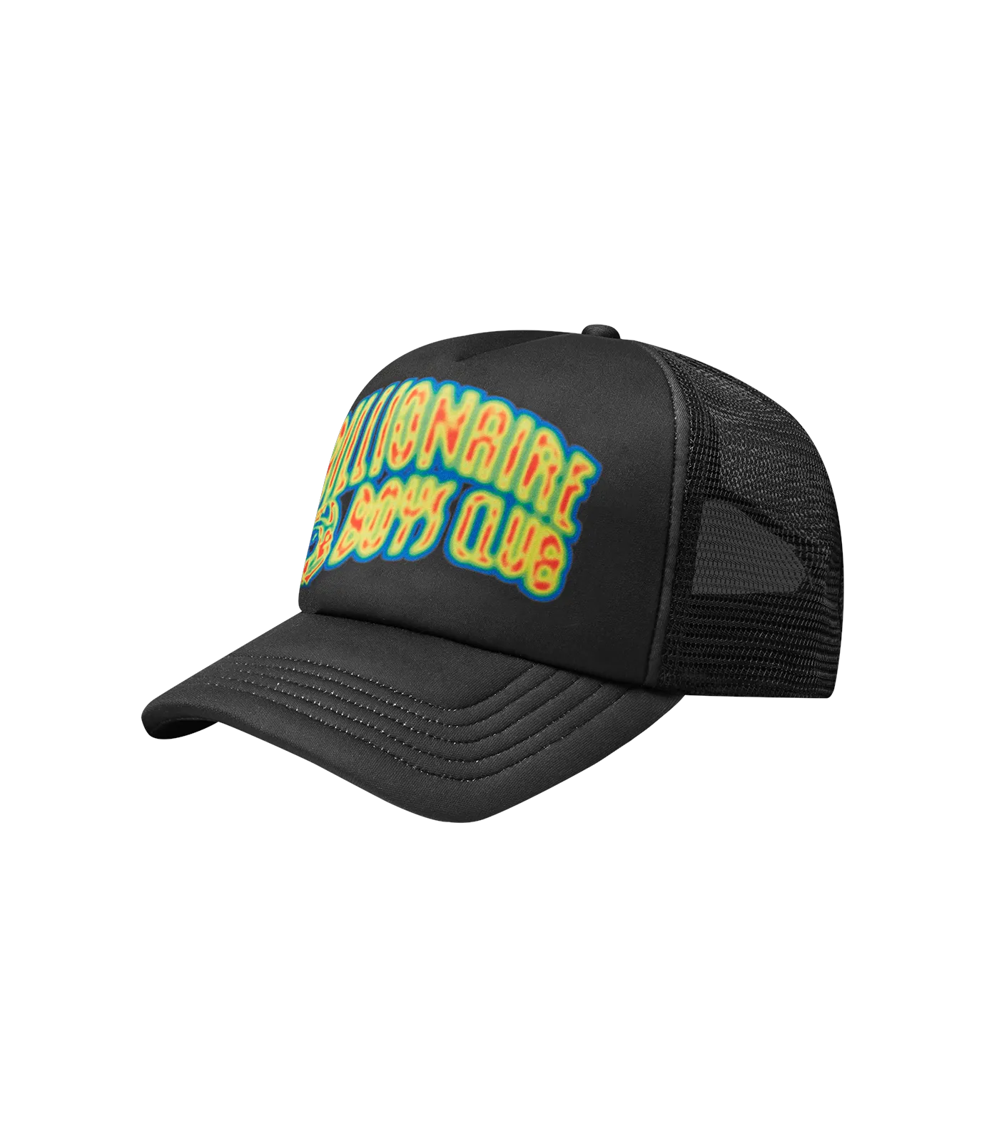 HEAT MAP ARCH LOGO TRUCKER CAP - BLACK