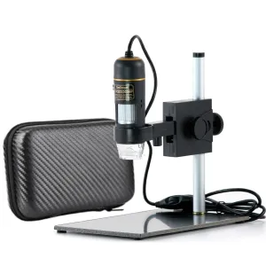 Holiday Savings! AmScope UTP Series 0.3MP USB Handheld Digital Microscope 10X-200X Magnification with LED Illumination and Stand   BONUS Carrying Case