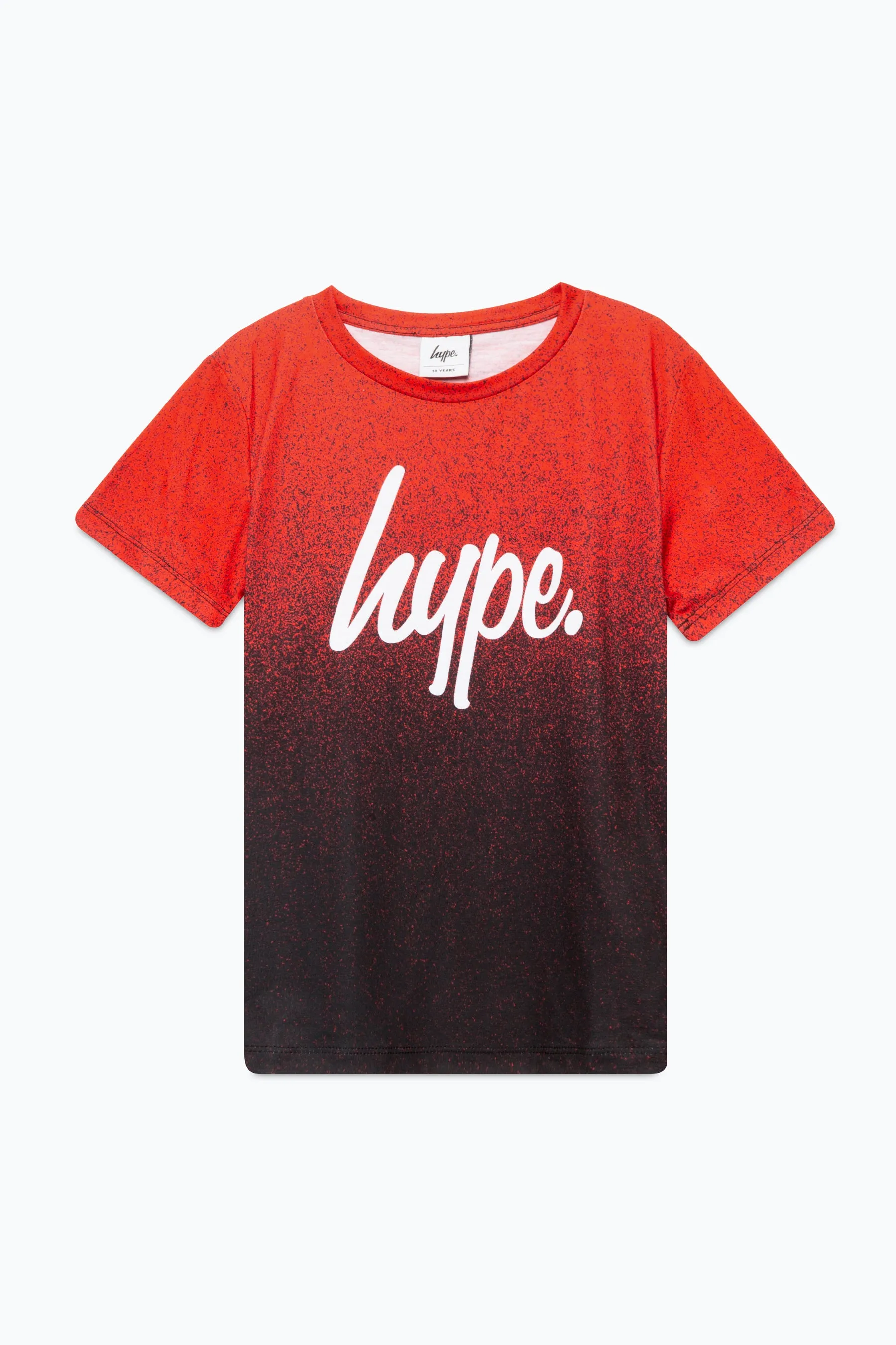 Hype Boys Red Black Fade Script T-Shirt And Joggers