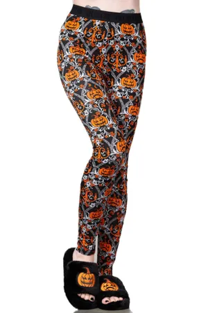 Killstar Haunted Leggings Pumpkin Halloween Print