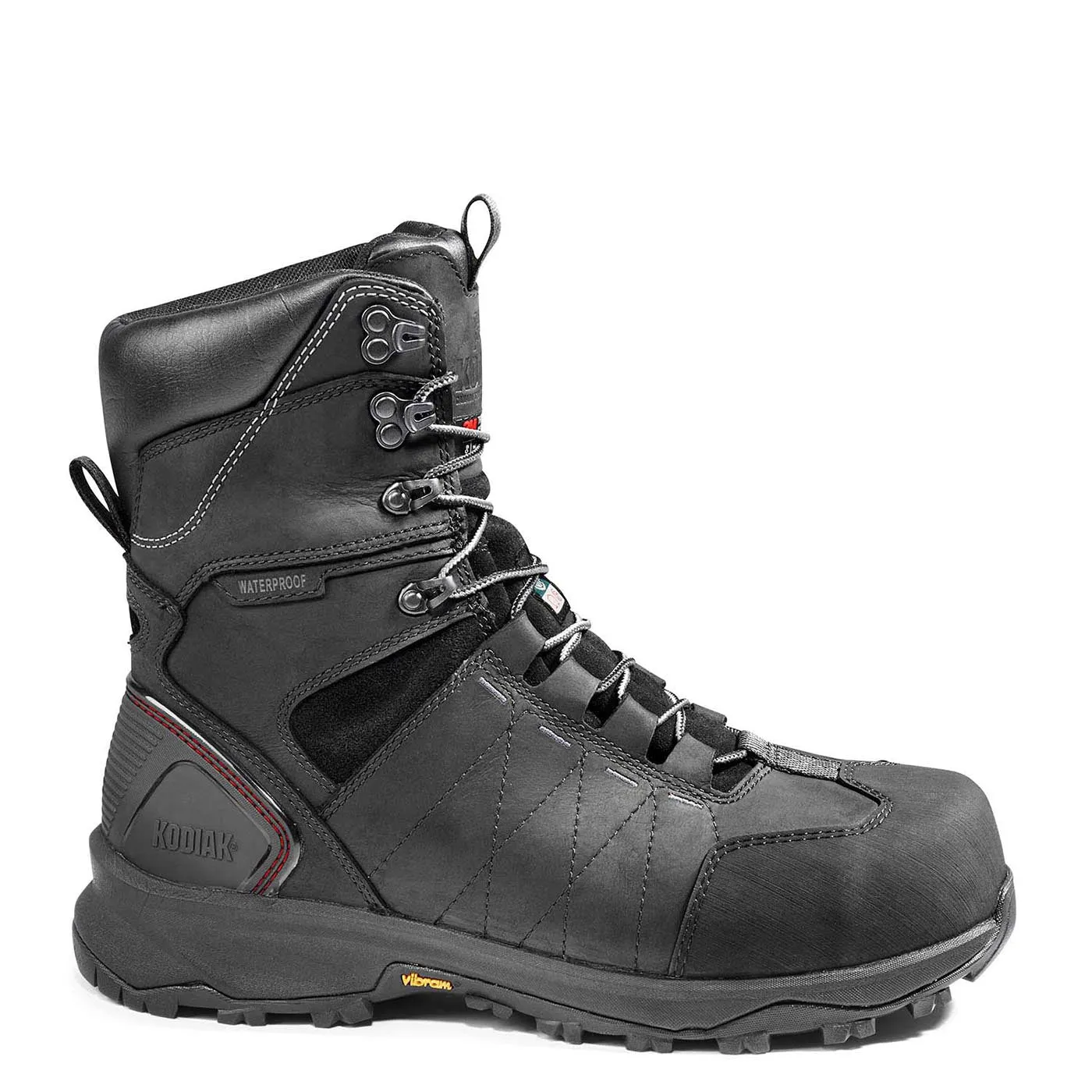 Kodiak Ice Conqueror Men's 8" Composite Toe Work Boot with Vibram® Arctic Grip® Black - 	KD0A4TGDBLK