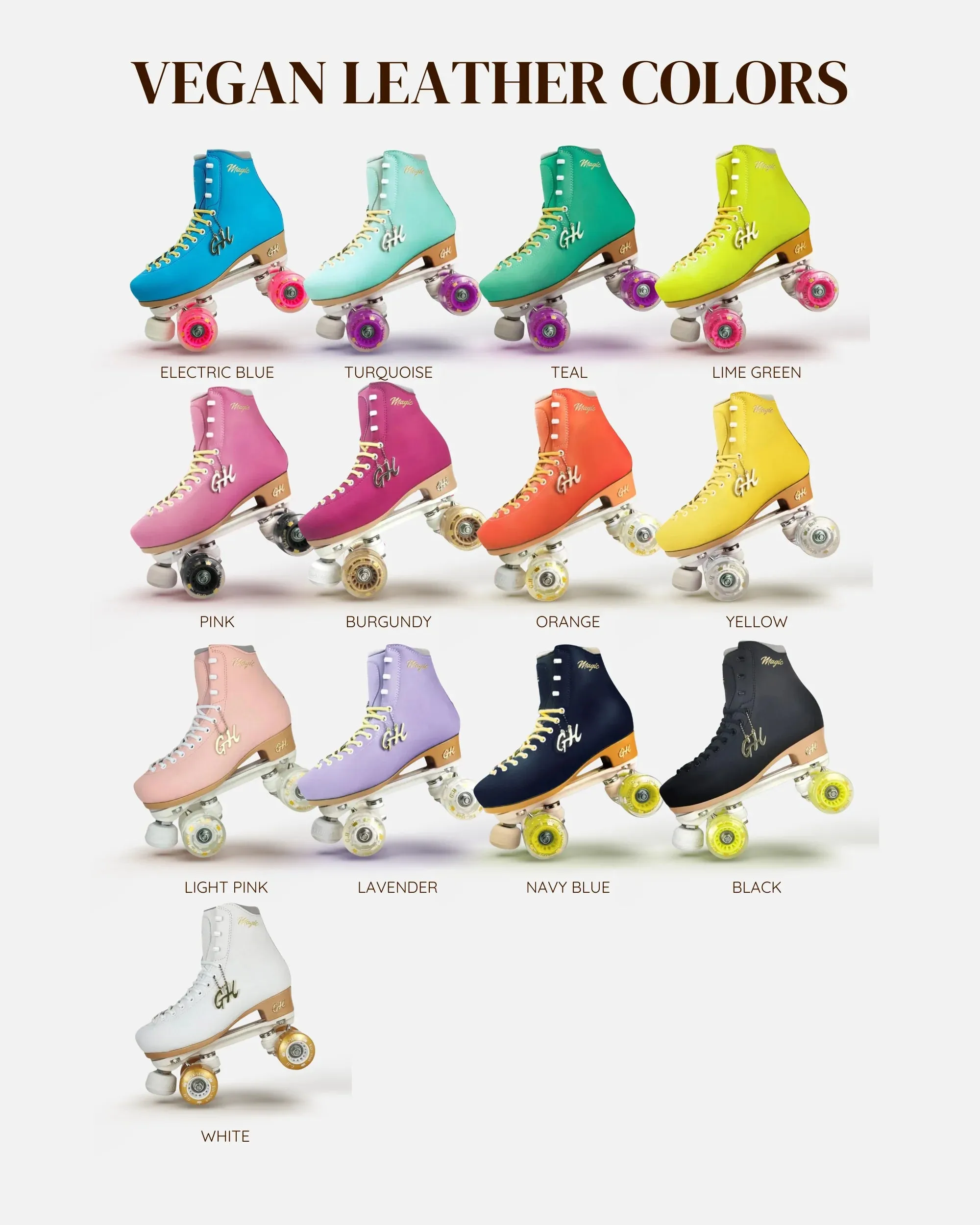 Magic Quad Roller Skates(vegan leather）Color Jam