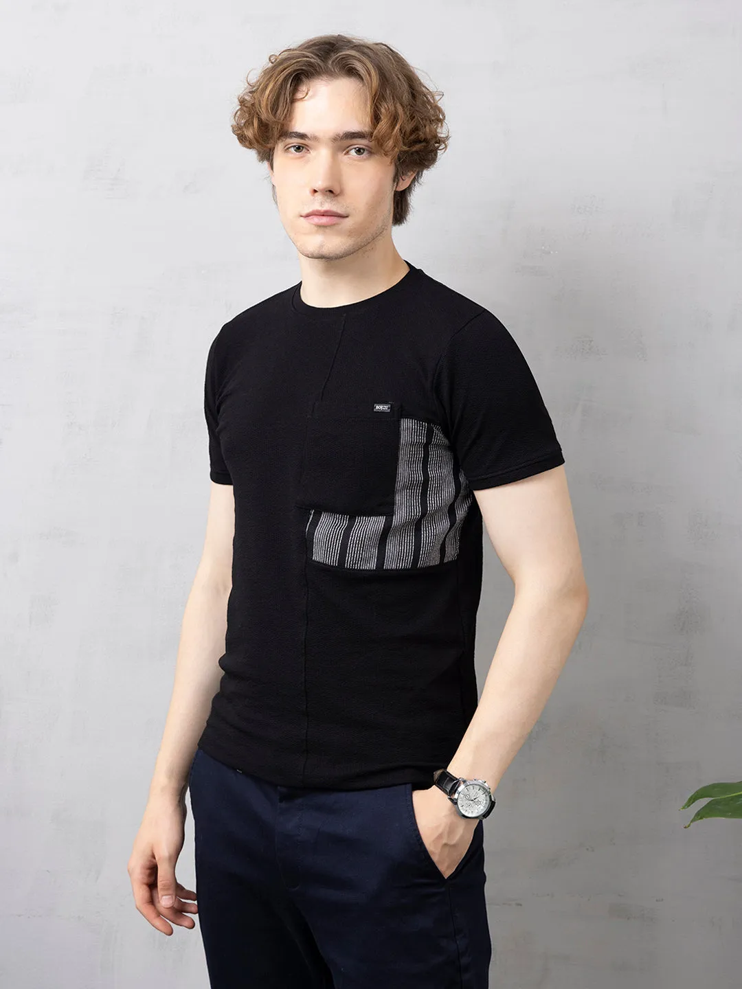 Patch Pocket Black T-Shirt