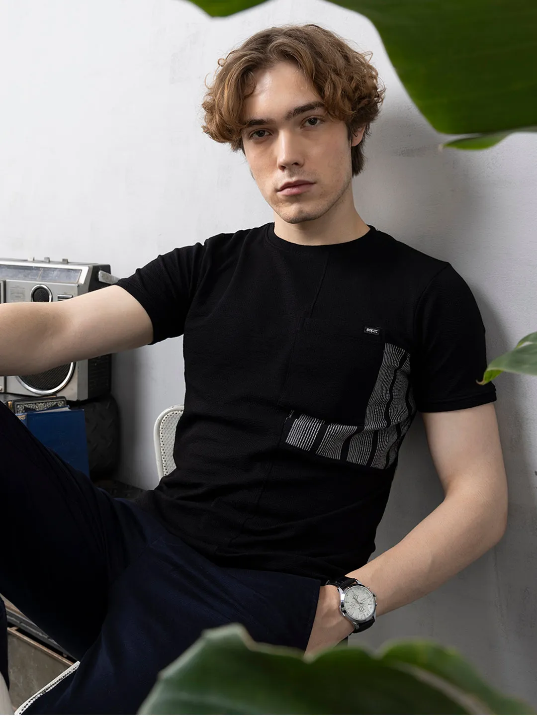 Patch Pocket Black T-Shirt