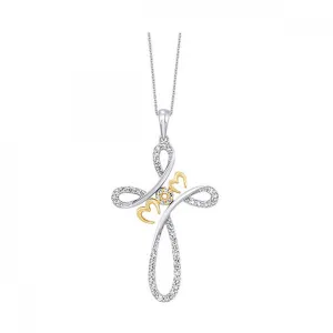 Silver Diamond Cross Pendant