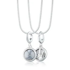 Silver Howlite Healing Stone Necklace (Positive Thought)