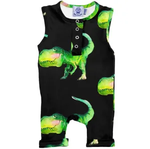 Smiling Dinosaur Short Leg Playsuit