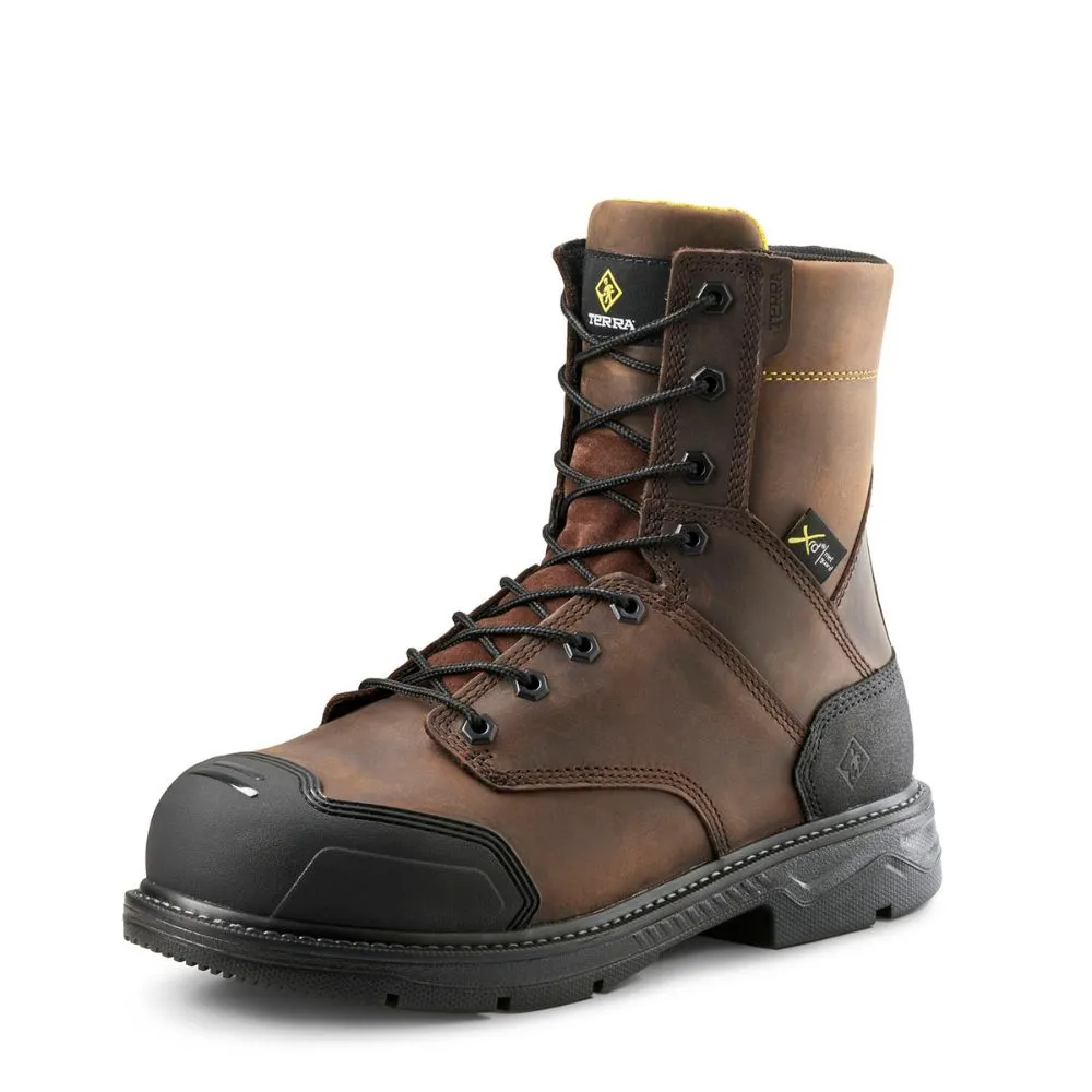 Terra Patton Unisex 8" Aluminum Toe Internal MET Guard Work Safety CSA Boot 839KDB - Brown